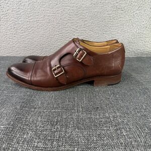 Angela Scott Mr Colin Double Monk Strap Shoes Mens 43 US 10 Brown Leather Welted